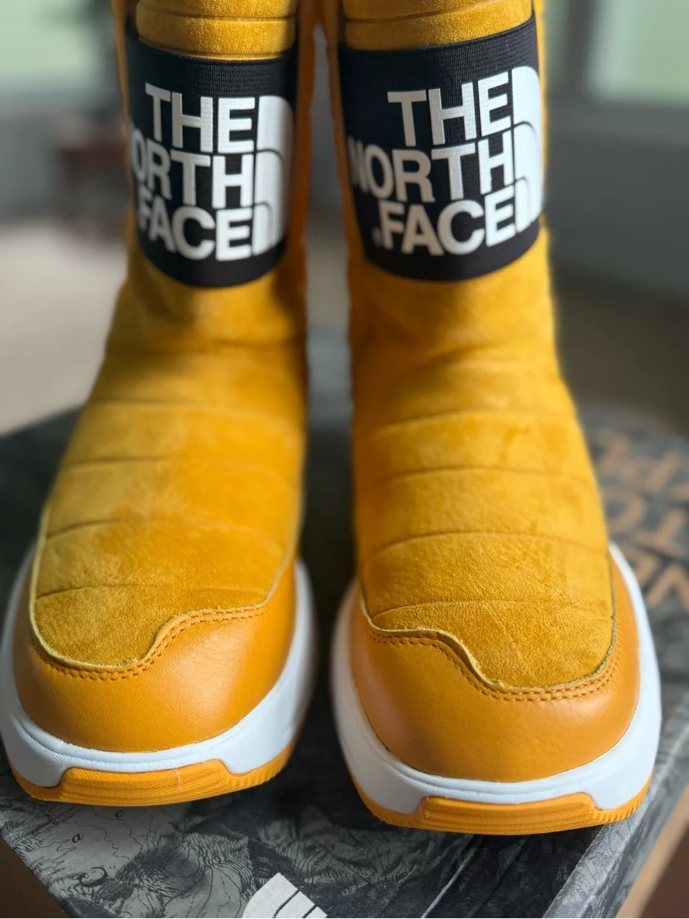 The North Face Womens Mustard Yellow Quilted Winter Boots
